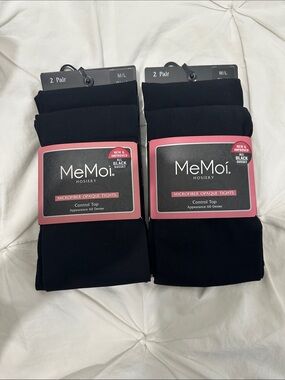 Black Microfiber Opaque Tights - 2 Pair